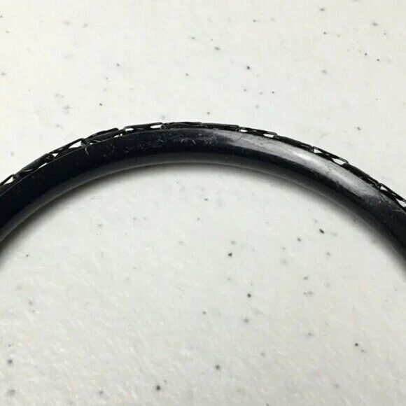 Black Bracelet Lot 5 Enameled Metal Bangles Goth Punk Gothic Costume Jewelry - Picture 4 of 8